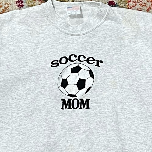 Vintage 1980s Soccer Mom Sports Retro Hipster 80s Gray Sweatshirt - Picture 3 of 4